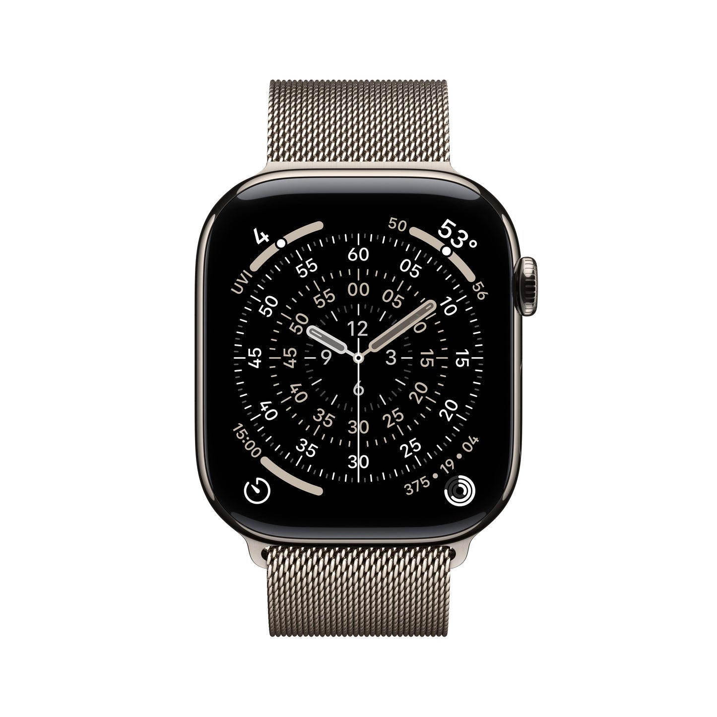 Apple Watch Series 11 GPS + Cellular 46mm Natural Titanium Case with Natural Milanese Loop - S/M