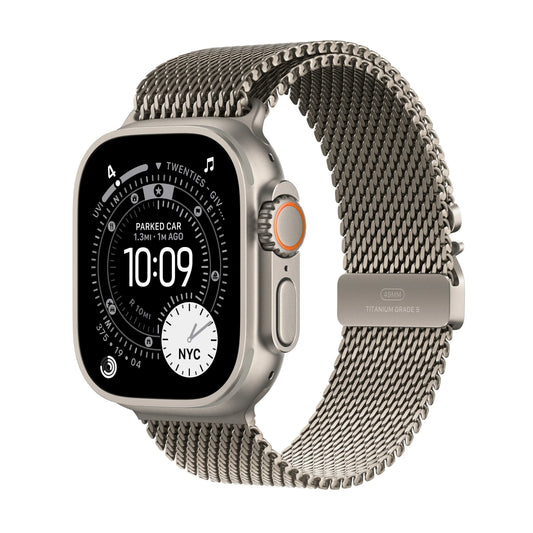 Resigilat: Apple Watch Ultra 3 GPS + Cellular 49mm Natural Titanium Case with Natural Titanium Milanese Loop - Medium - iSTYLE.ro