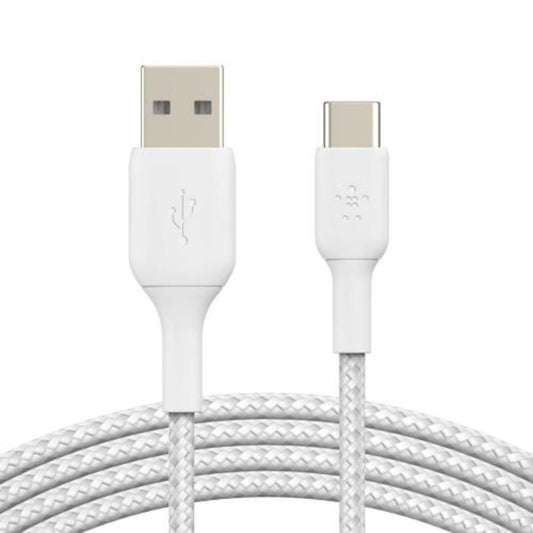 Cablu de date Belkin USB-C - USB-C, 1 m, 240W, Textil, Alb