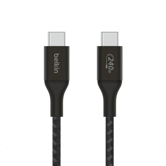 Cablu de date Belkin USB-C - USB-C, 2 m, 240W, Textil, Negru