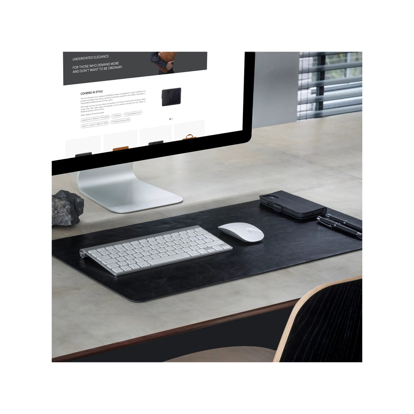 Mousepad dBramante1928 Copenhagen, Piele, Negru