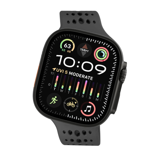 Curea DECODED Ares O pentru Apple Watch 44/46/49 mm, Silicon, Negru