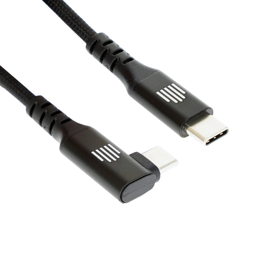 Cablu DVICED USB-C - USB-C, 90°, 1.25m, Negru