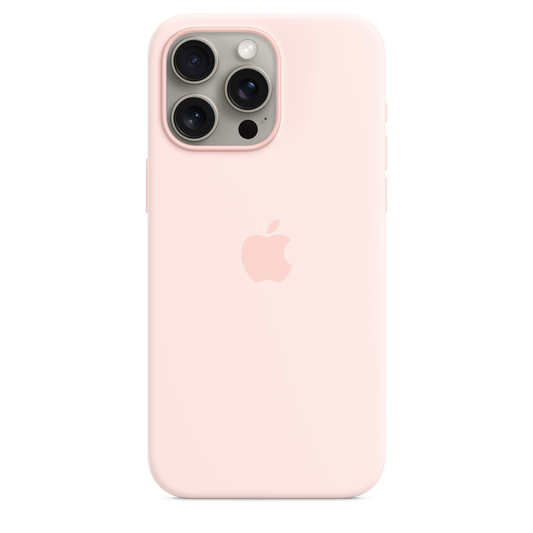 Husa de protectie Apple cu MagSafe pentru iPhone 15 Pro Max, Silicon, Light Pink - iSTYLE RO