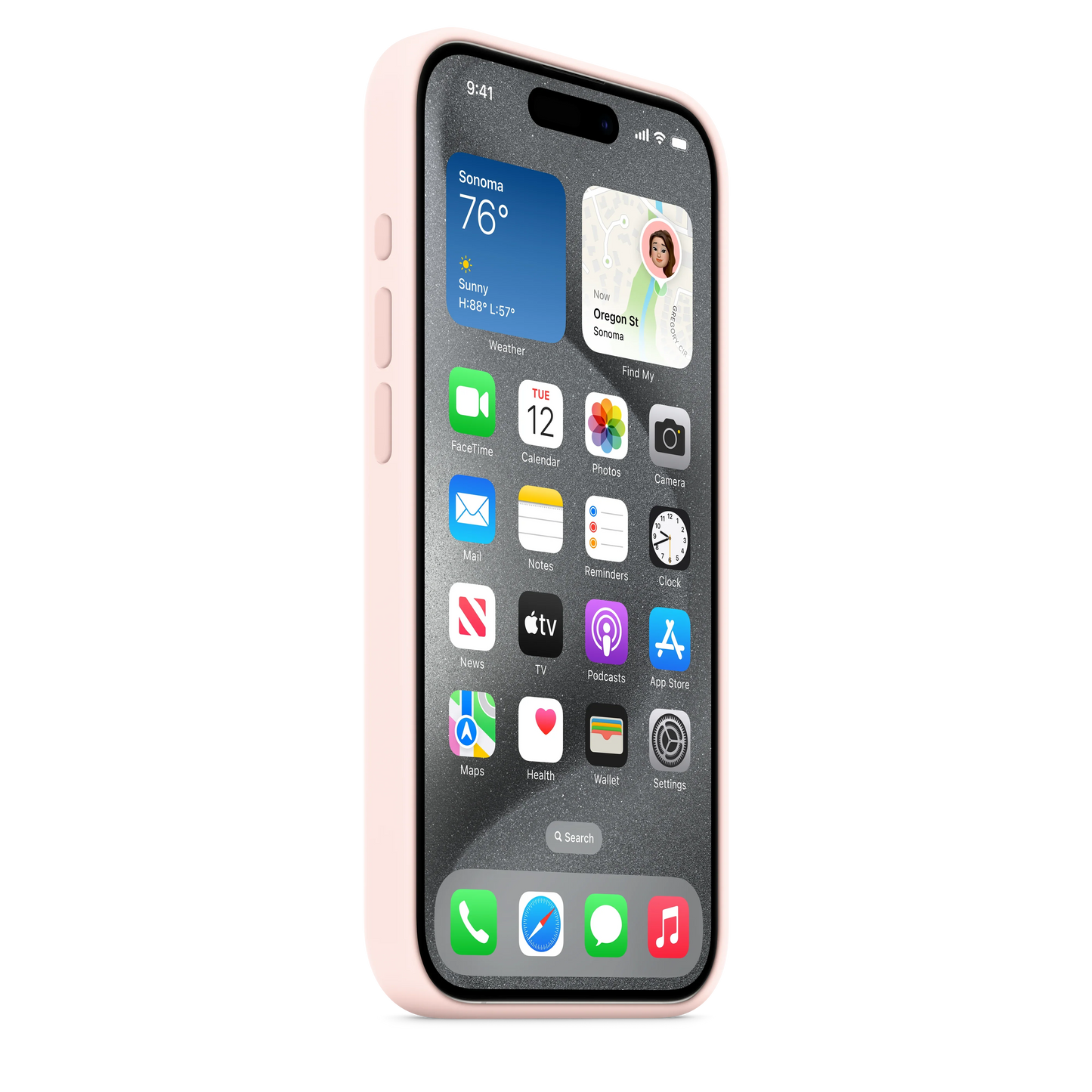 Husa de protectie Apple cu MagSafe pentru iPhone 15 Pro, Silicon, Light Pink - iSTYLE RO