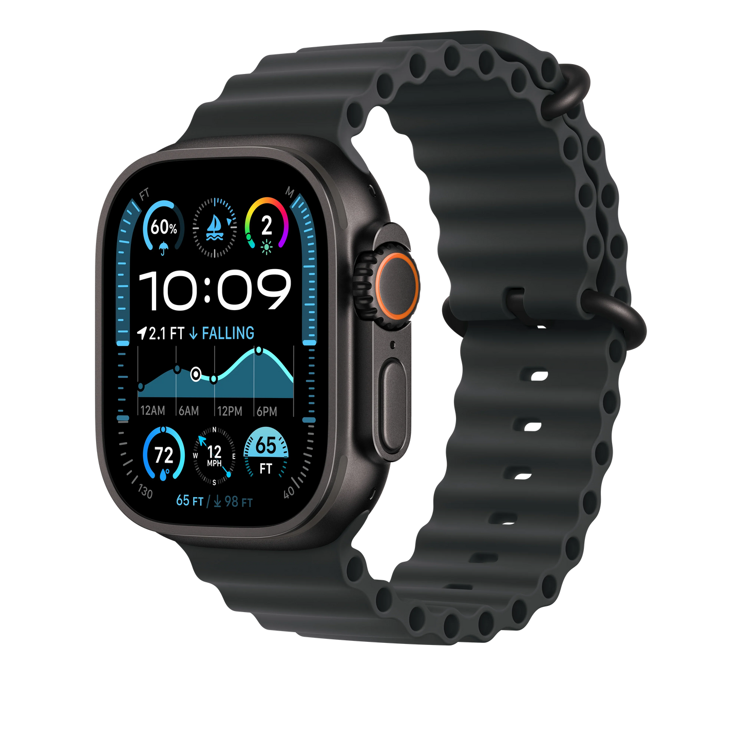 Extensie curea Apple pentru Apple Watch 49mm Black Ocean Band Extension - Black Titanium Finish - iSTYLE RO