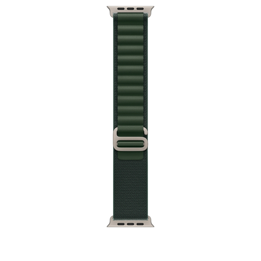 Curea Apple pentru Apple Watch 49mm Dark Green Alpine Loop, Medium, Natural Titanium Finish - iSTYLE RO