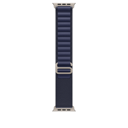 Curea Apple pentru Apple Watch 49mm Navy Alpine Loop, Large, Natural Titanium Finish - iSTYLE RO
