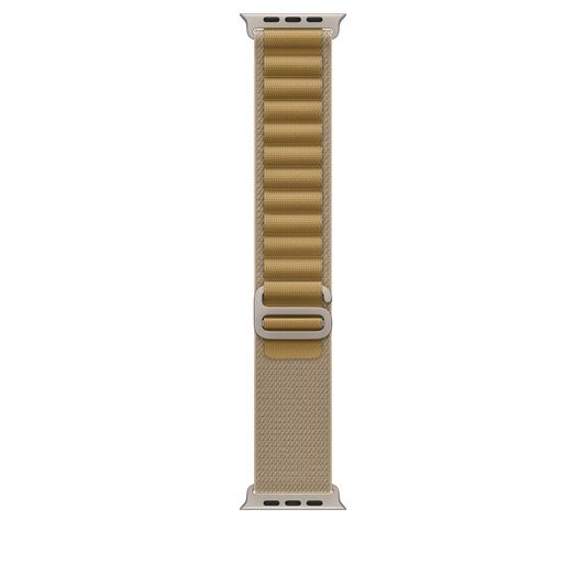 Curea Apple pentru Apple Watch 49mm Tan Alpine Loop, Medium, Natural Titanium Finish - iSTYLE RO