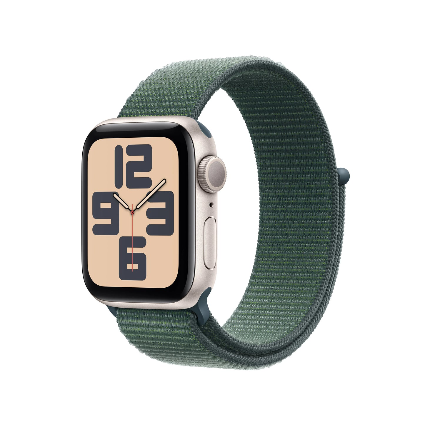 Apple Watch SE GPS, 40mm Starlight Aluminium Case, Lake Green Sport Loop - iSTYLE RO
