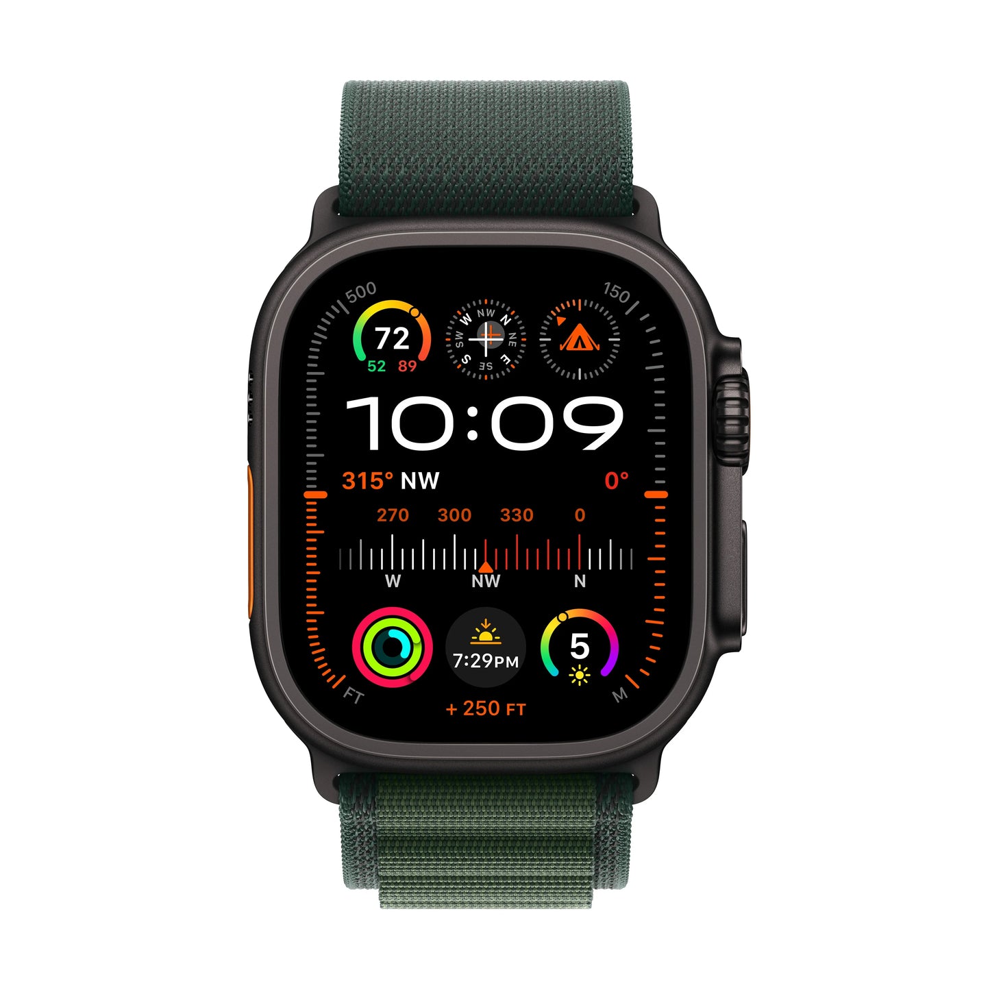 Apple Watch Ultra 2 GPS + Cellular 49mm Black Titanium Case with Dark Green Alpine Loop - Large - iSTYLE RO