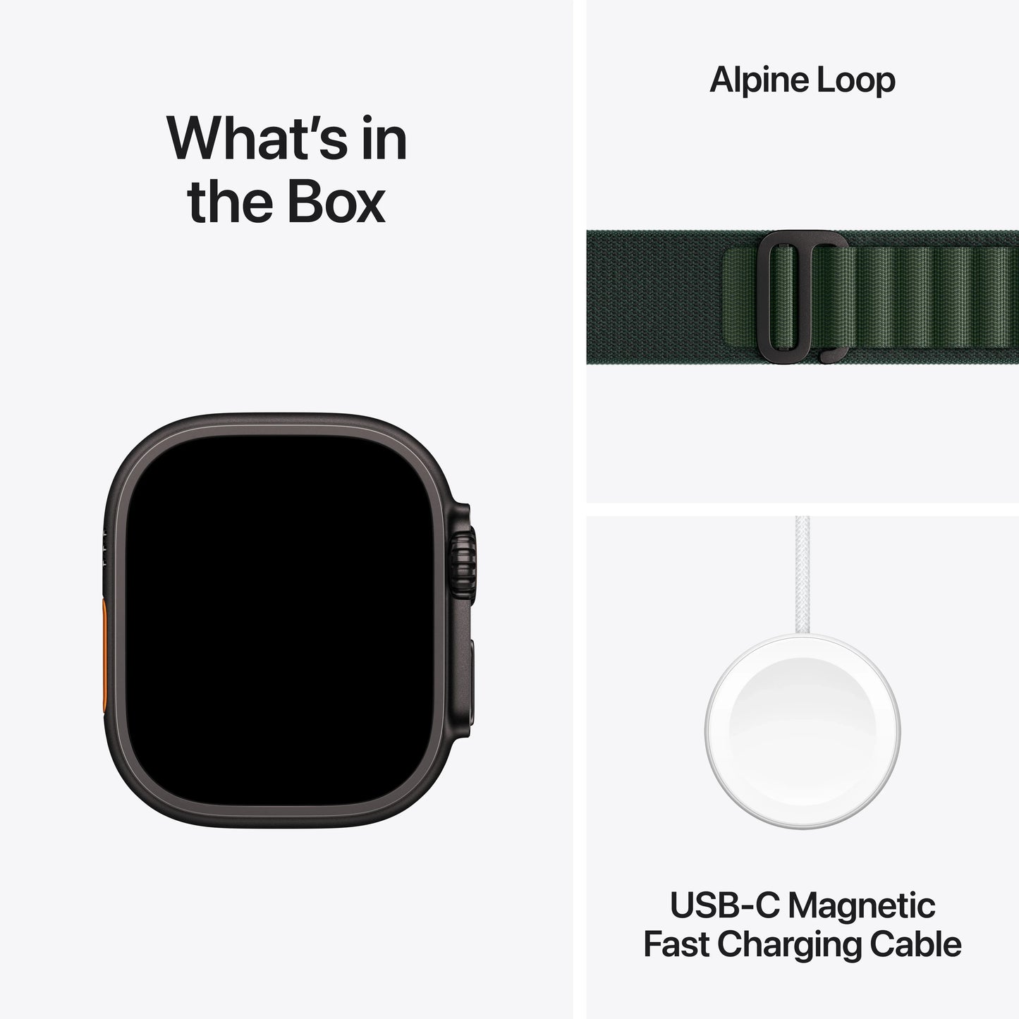 Apple Watch Ultra 2 GPS + Cellular 49mm Black Titanium Case with Dark Green Alpine Loop - Large - iSTYLE RO