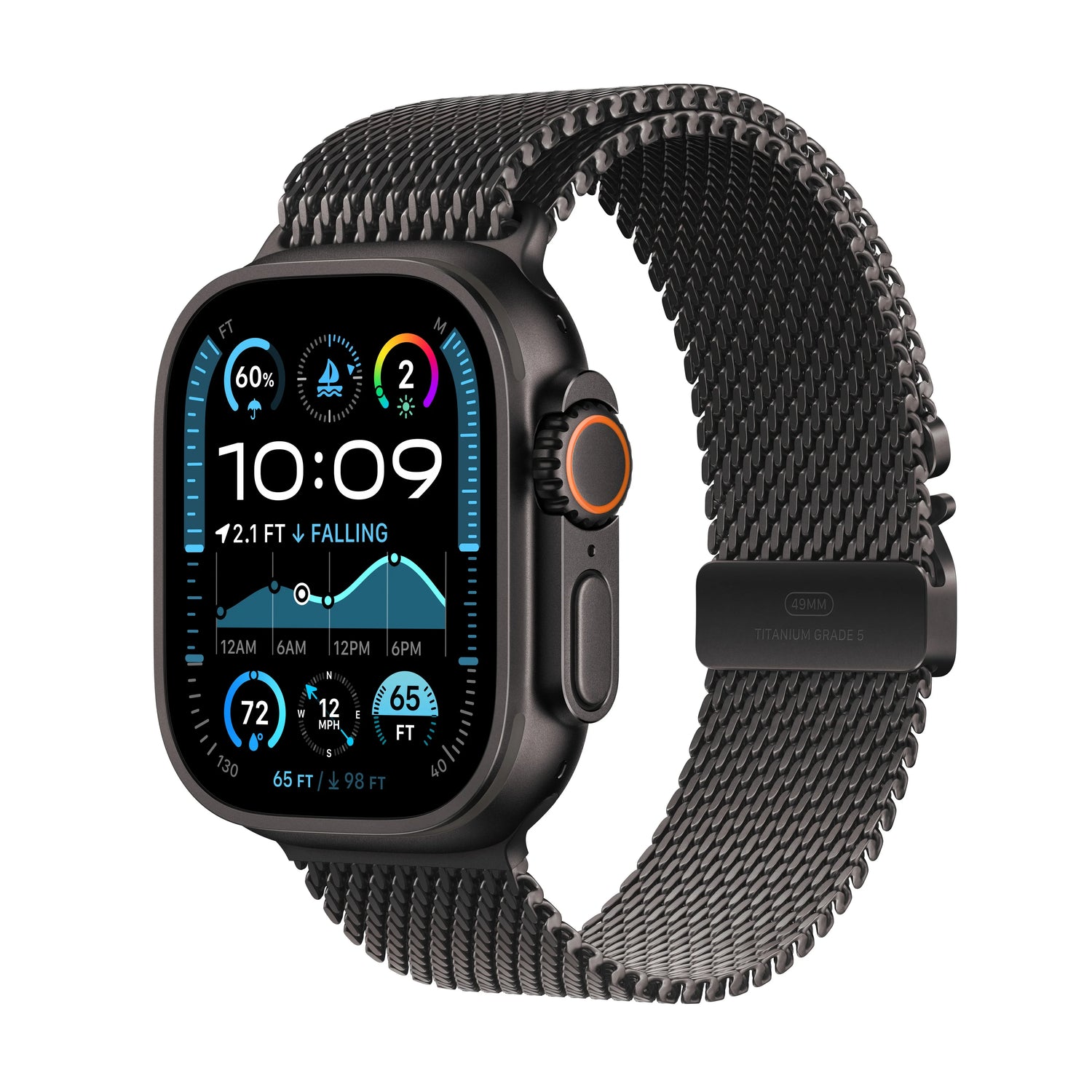 Apple Watch Ultra 2 GPS + Cellular 49mm Black Titanium Case with Black Titanium Milanese Loop - S - iSTYLE RO