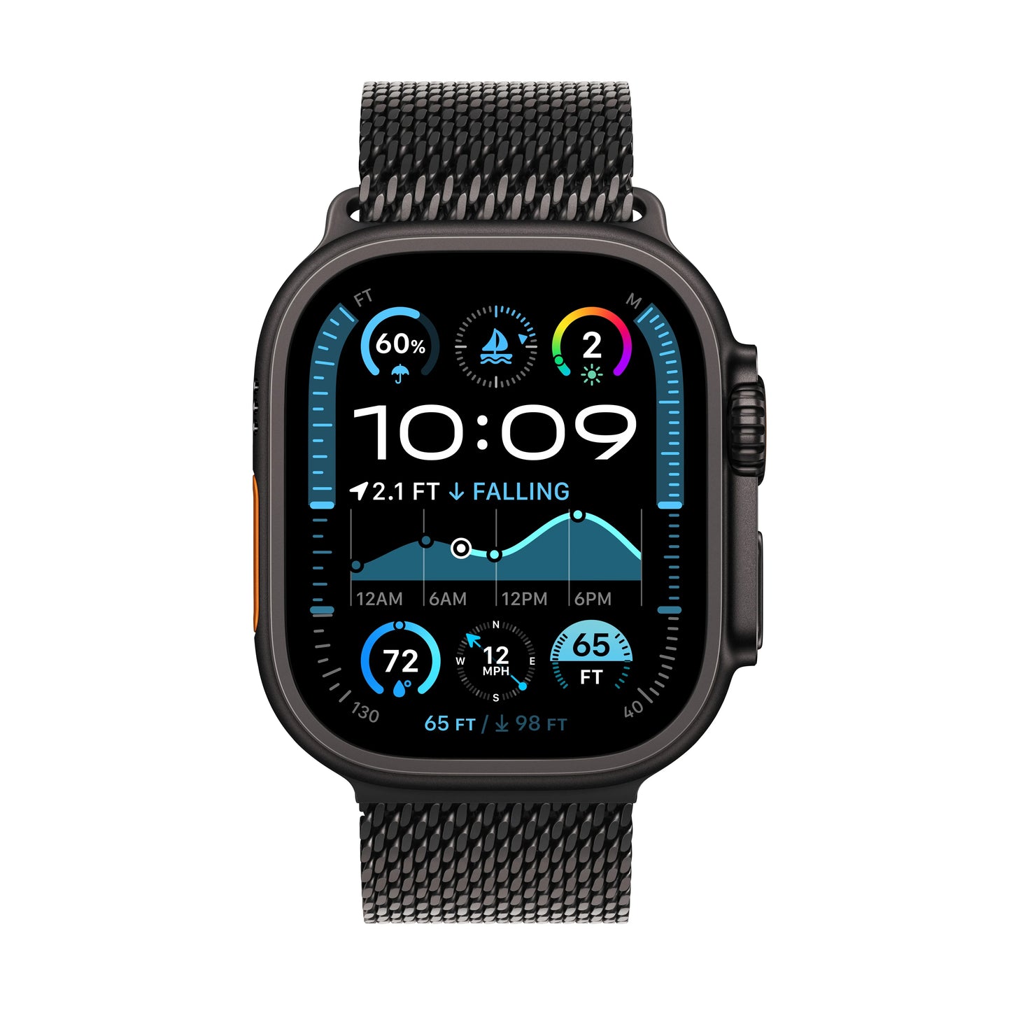 Apple Watch Ultra 2 GPS + Cellular 49mm Black Titanium Case with Black Titanium Milanese Loop - M - iSTYLE RO