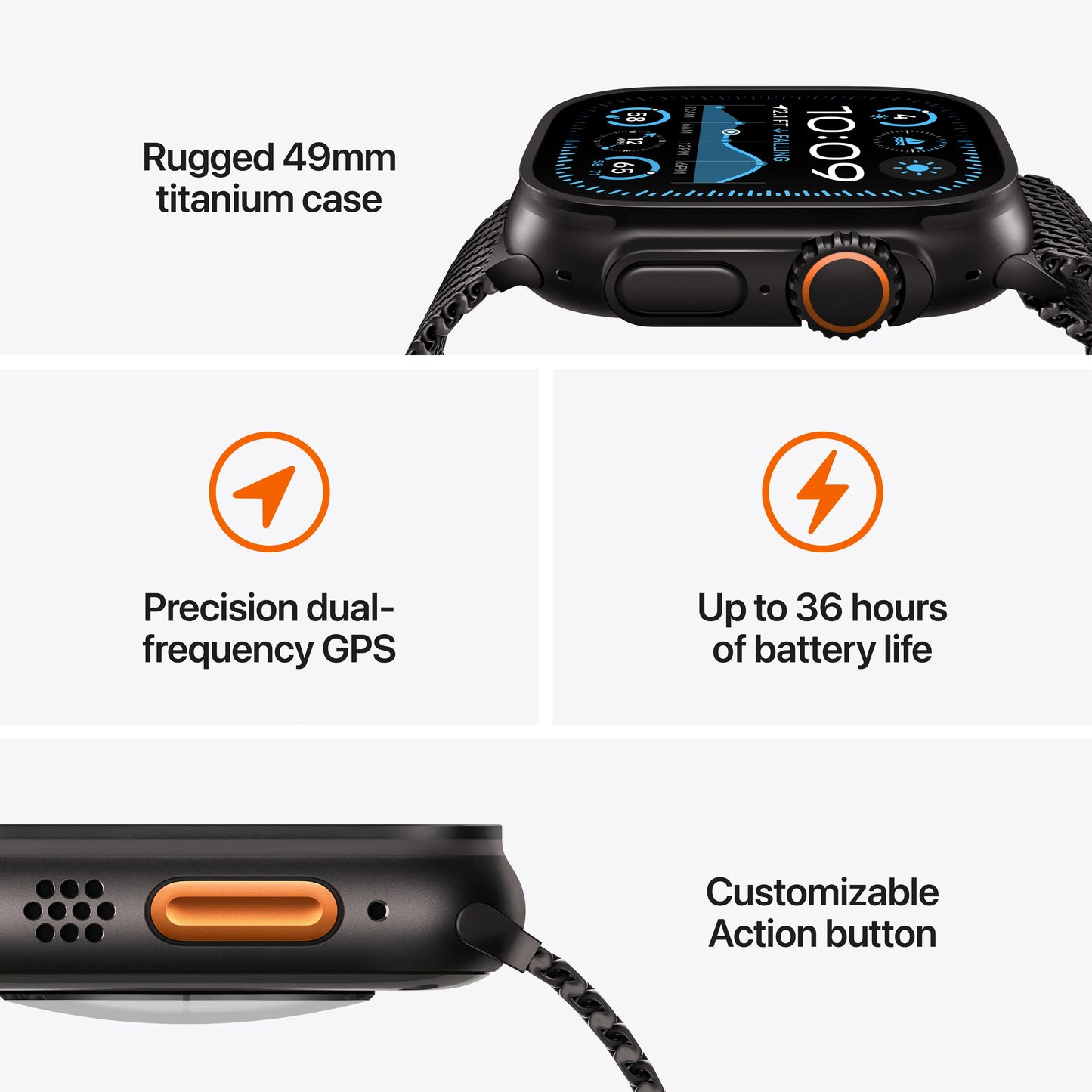 Apple Watch Ultra 2 GPS + Cellular 49mm Black Titanium Case with Black Ocean Band - iSTYLE RO