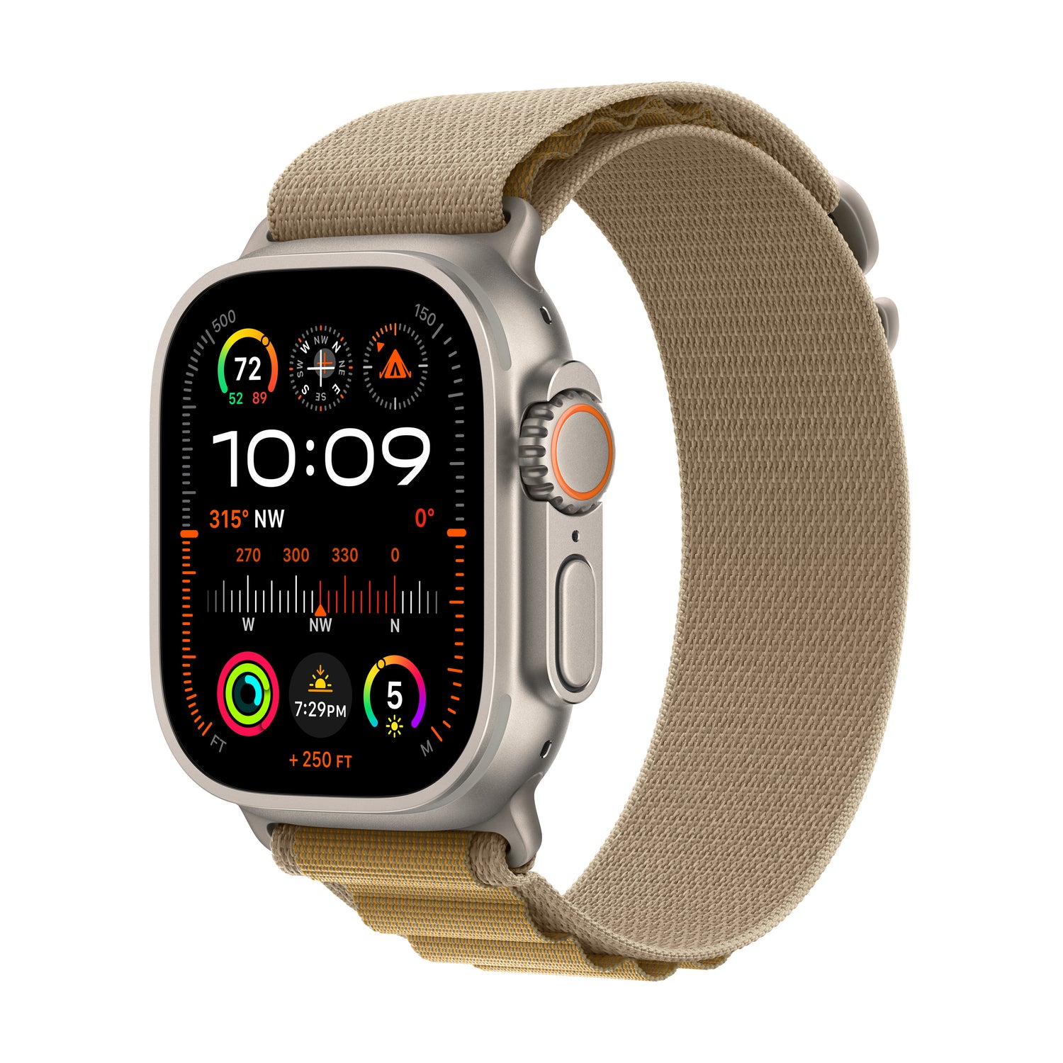 Apple Watch Ultra 2 GPS + Cellular 49mm Natural Titanium Case with Tan Alpine Loop - Medium - iSTYLE RO