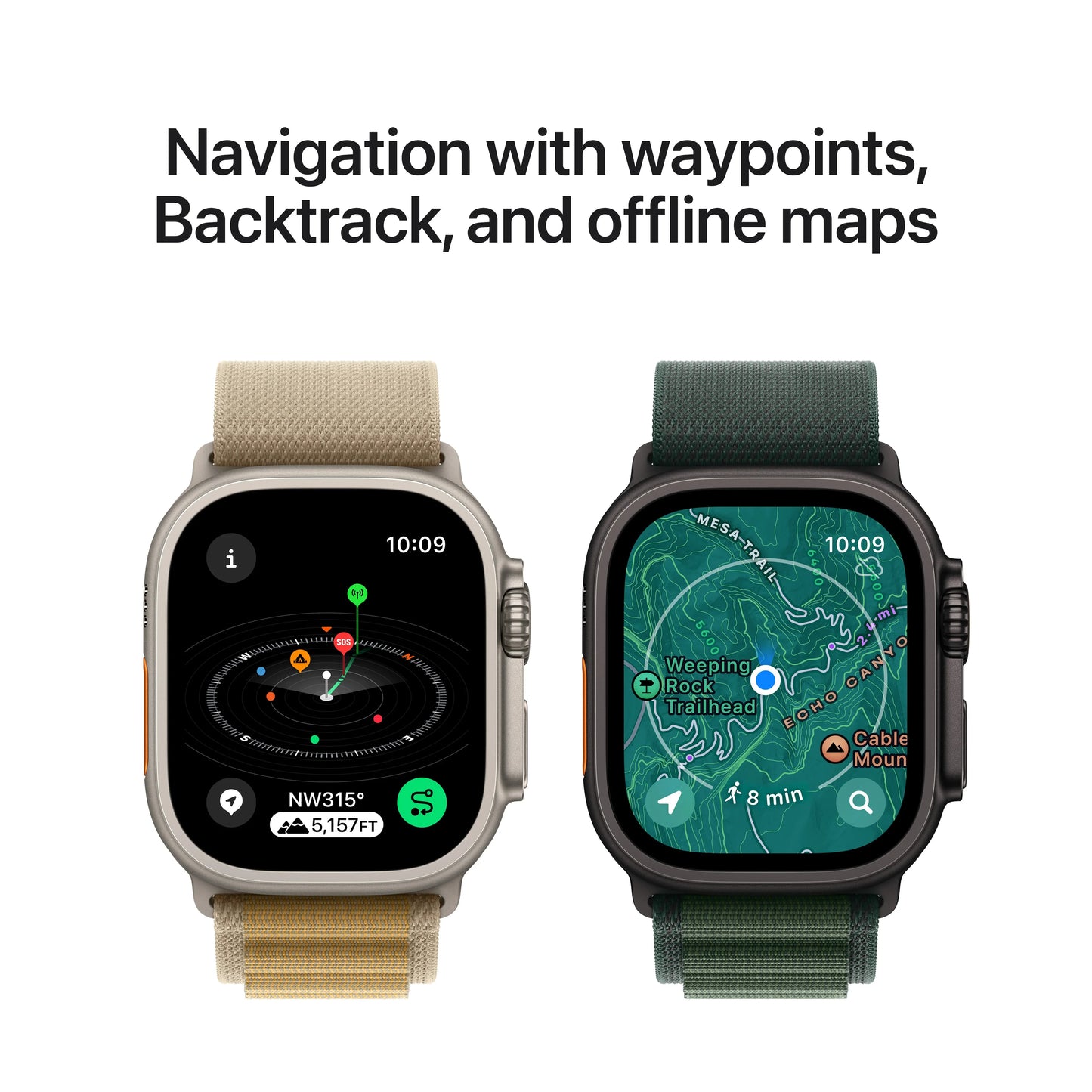 Apple Watch Ultra 2 GPS + Cellular 49mm Natural Titanium Case with Blue Trail Loop - M/L - iSTYLE RO