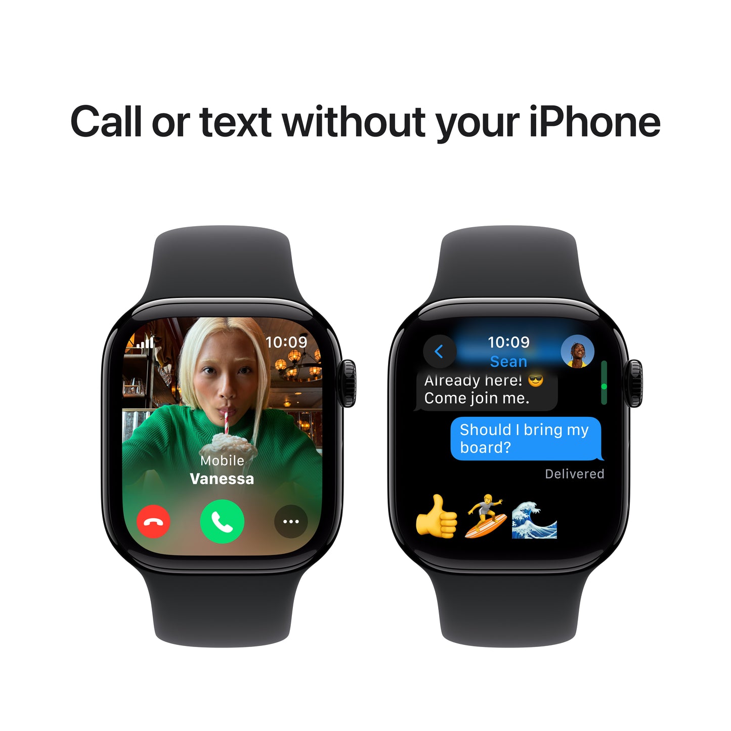 Apple Watch Series 10 GPS + Cellular, 42mm Jet Black Aluminium Case, Black Sport Band - S/M - iSTYLE RO