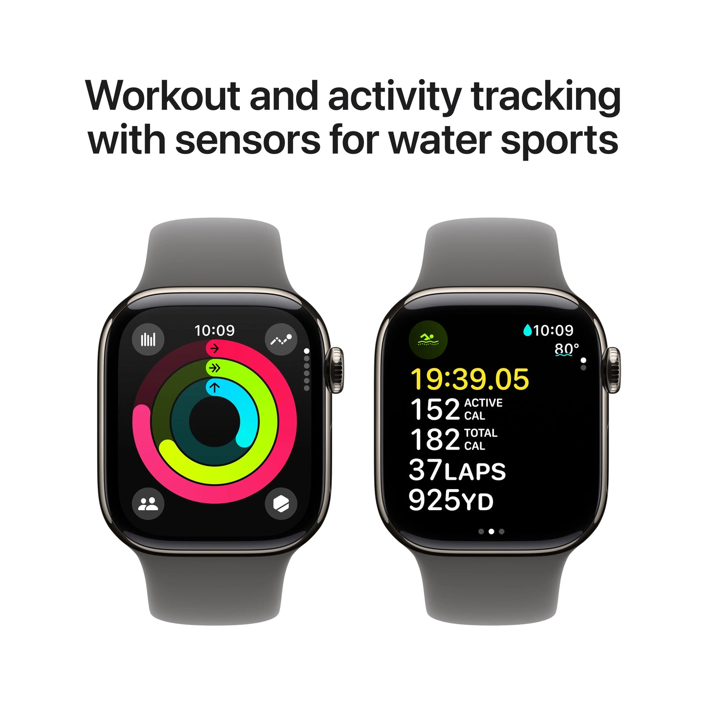 Apple Watch Series 10 GPS + Cellular, 42mm Natural Titanium Case, Stone Grey Sport Band - S/M - iSTYLE RO