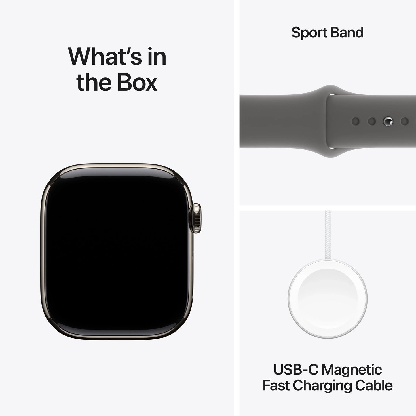 Apple Watch Series 10 GPS + Cellular, 42mm Natural Titanium Case, Stone Grey Sport Band - S/M - iSTYLE RO