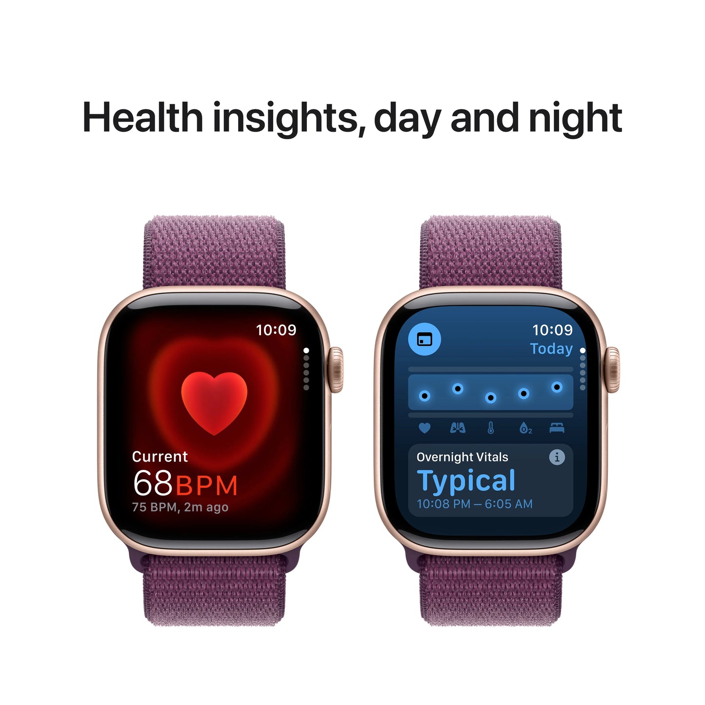 Apple Watch Series 10 GPS + Cellular, 42mm Rose Gold Aluminium Case, Plum Sport Loop - iSTYLE RO
