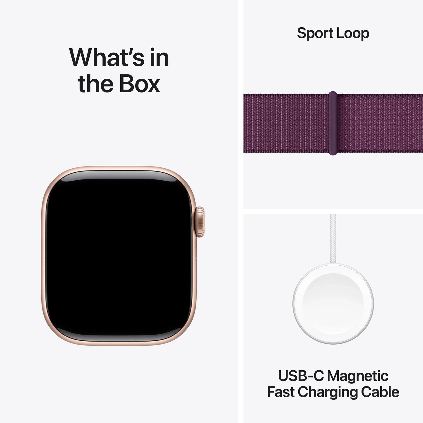 Apple Watch Series 10 GPS + Cellular, 42mm Rose Gold Aluminium Case, Plum Sport Loop - iSTYLE RO