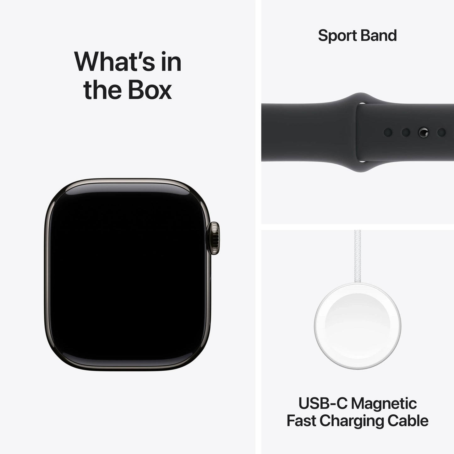 Apple Watch Series 10 GPS + Cellular, 42mm Slate Titanium Case, Black Sport Band - S/M - iSTYLE RO