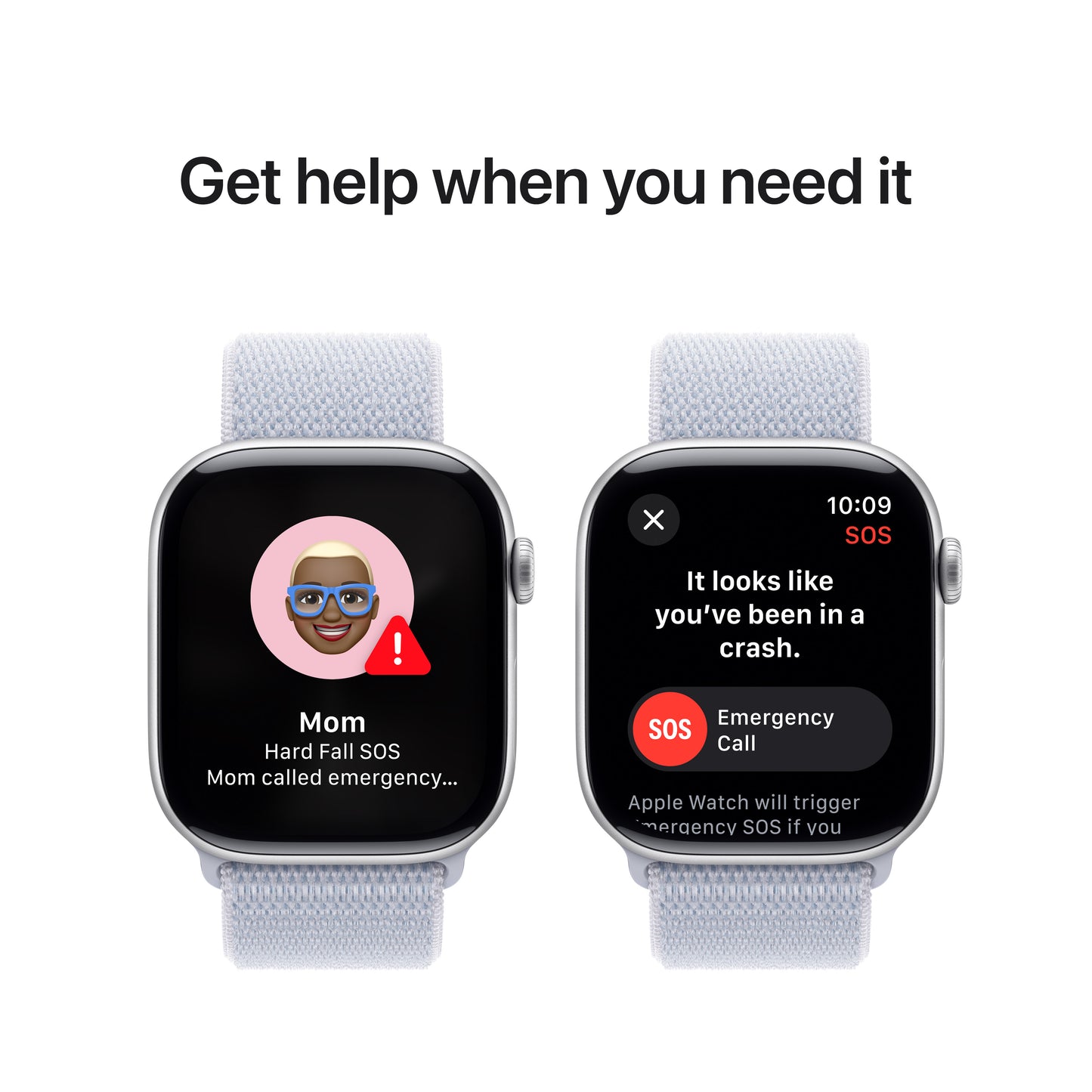 Apple Watch Series 10 GPS, 46mm Silver Aluminium Case, Blue Cloud Sport Loop - iSTYLE RO