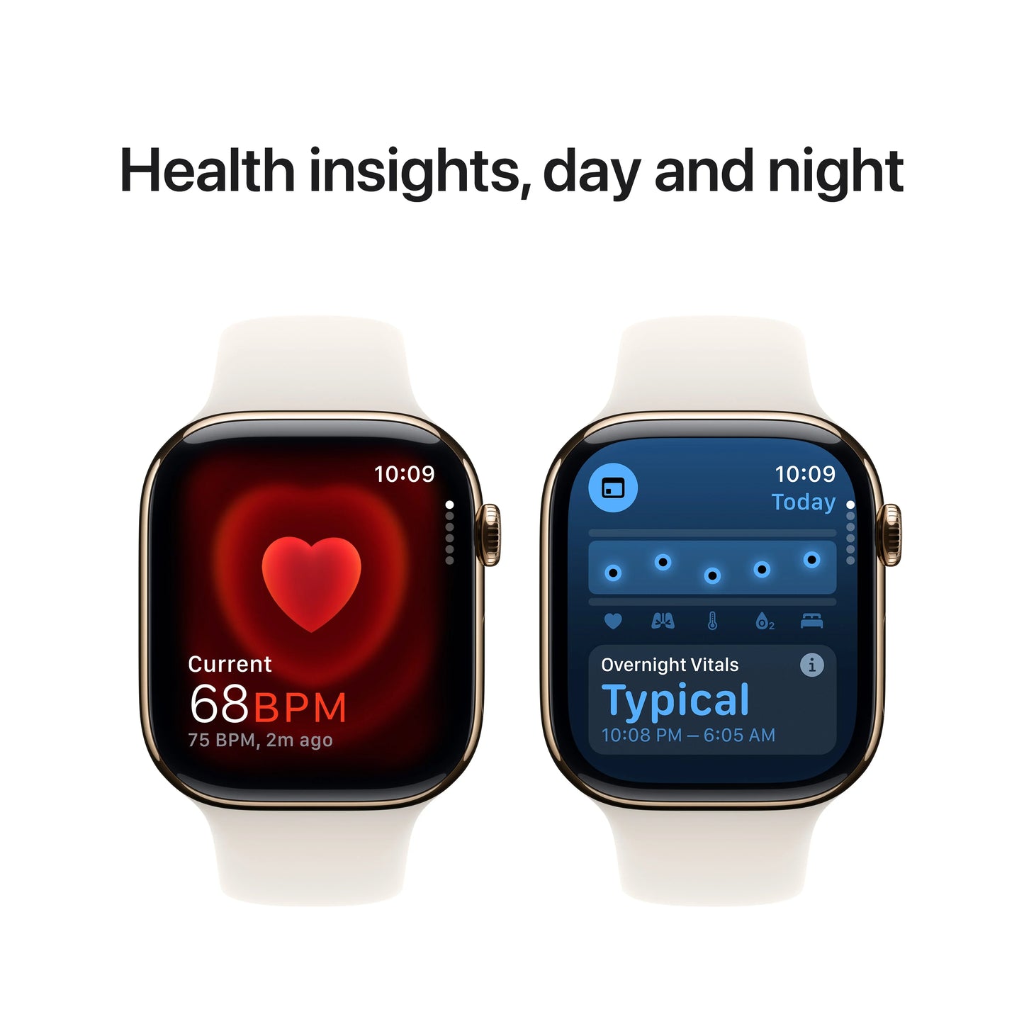 Apple Watch Series 10 GPS + Cellular, 46mm Gold Titanium Case, Starlight Sport Band - M/L - iSTYLE RO