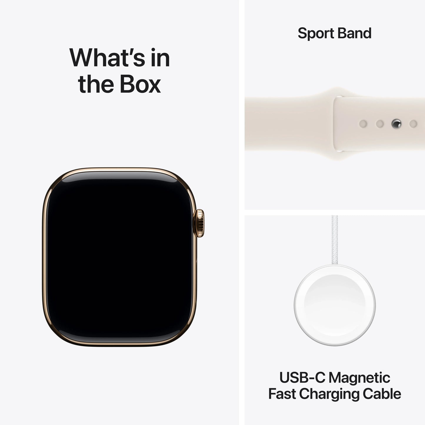 Apple Watch Series 10 GPS + Cellular, 46mm Gold Titanium Case, Starlight Sport Band - M/L - iSTYLE RO