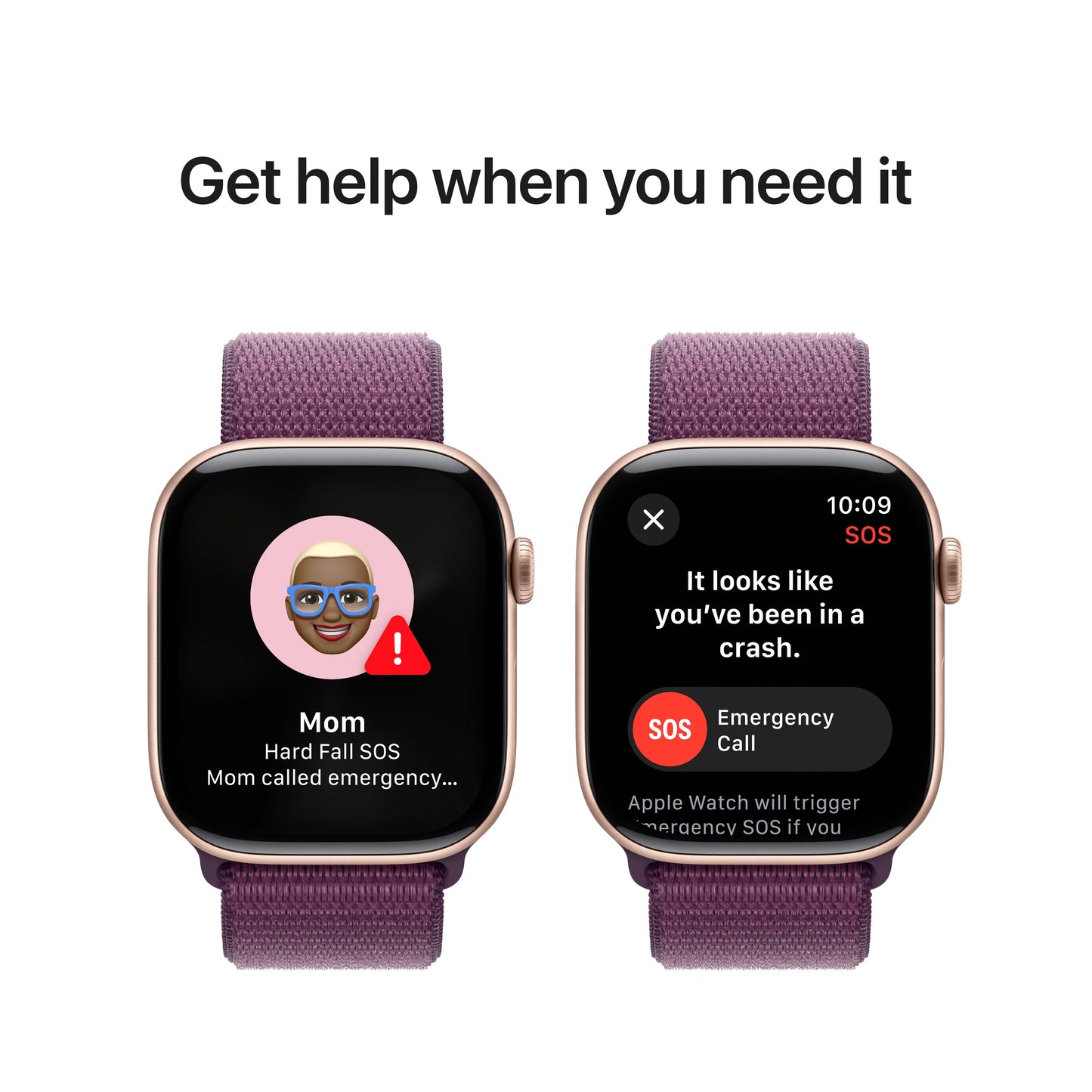 Apple Watch Series 10 GPS + Cellular, 46mm Rose Gold Aluminium Case, Plum Sport Loop - iSTYLE RO