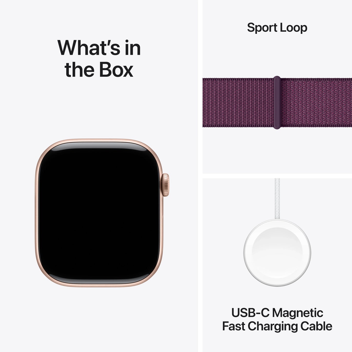 Apple Watch Series 10 GPS + Cellular, 46mm Rose Gold Aluminium Case, Plum Sport Loop - iSTYLE RO