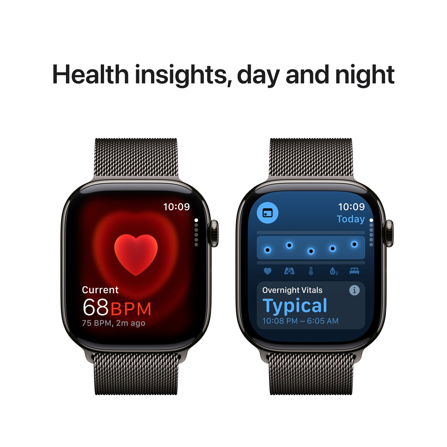 Apple Watch Series 10 GPS + Cellular, 46mm Slate Titanium Case, Slate Milanese Loop - S/M - iSTYLE RO