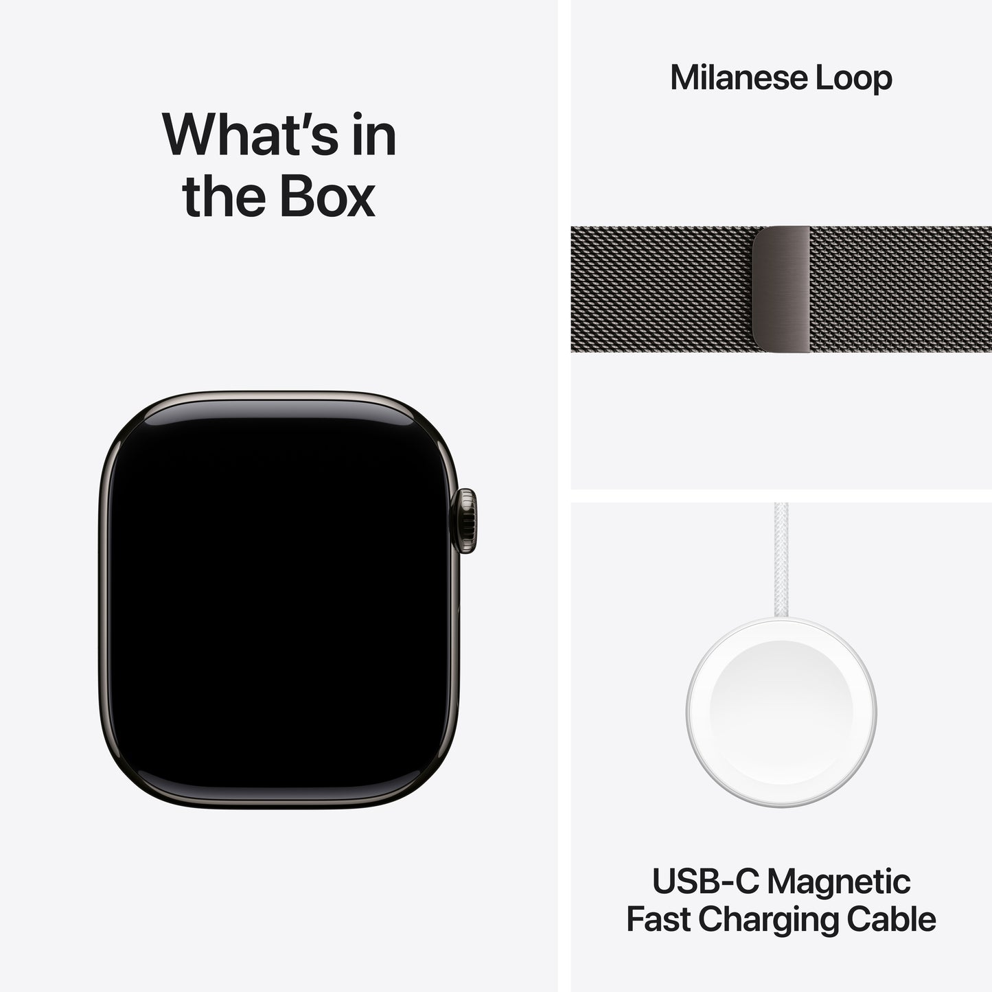 Apple Watch Series 10 GPS + Cellular, 46mm Slate Titanium Case, Slate Milanese Loop - S/M - iSTYLE RO