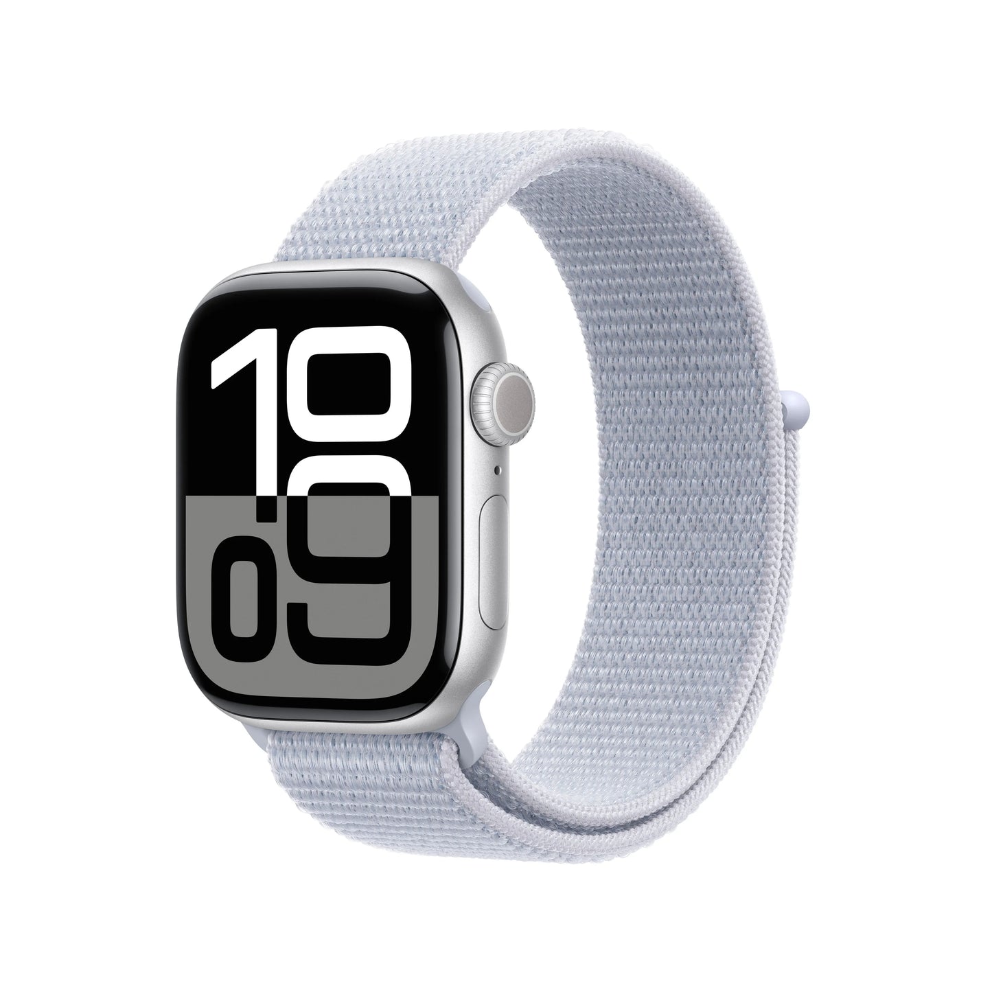 Apple Watch Series 10 GPS, 42mm Silver Aluminium Case, Blue Cloud Sport Loop - iSTYLE RO