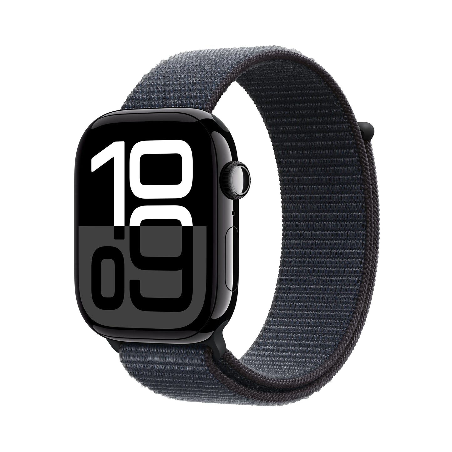 Apple Watch Series 10 GPS, 46mm Jet Black Aluminium Case, Ink Sport Loop - iSTYLE RO