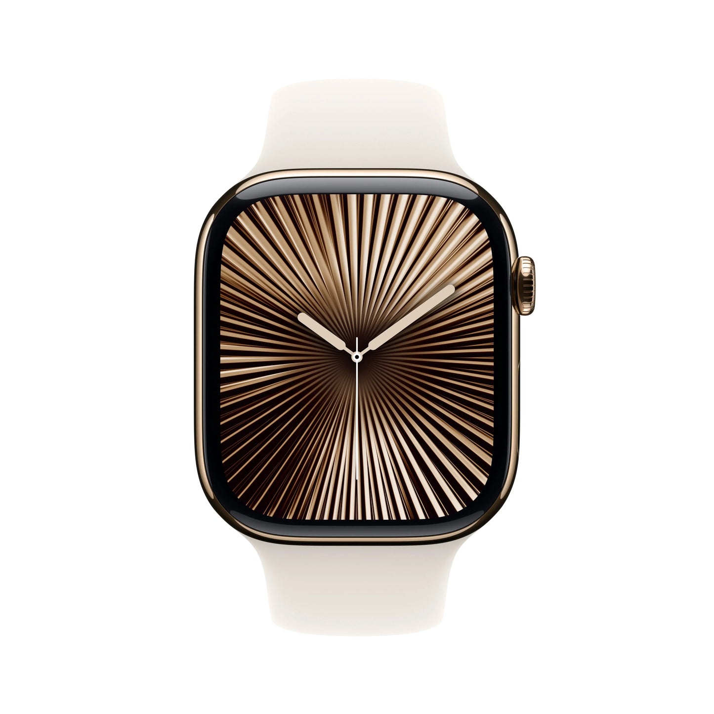 Apple Watch Series 10 GPS + Cellular, 46mm Gold Titanium Case, Starlight Sport Band - M/L - iSTYLE RO