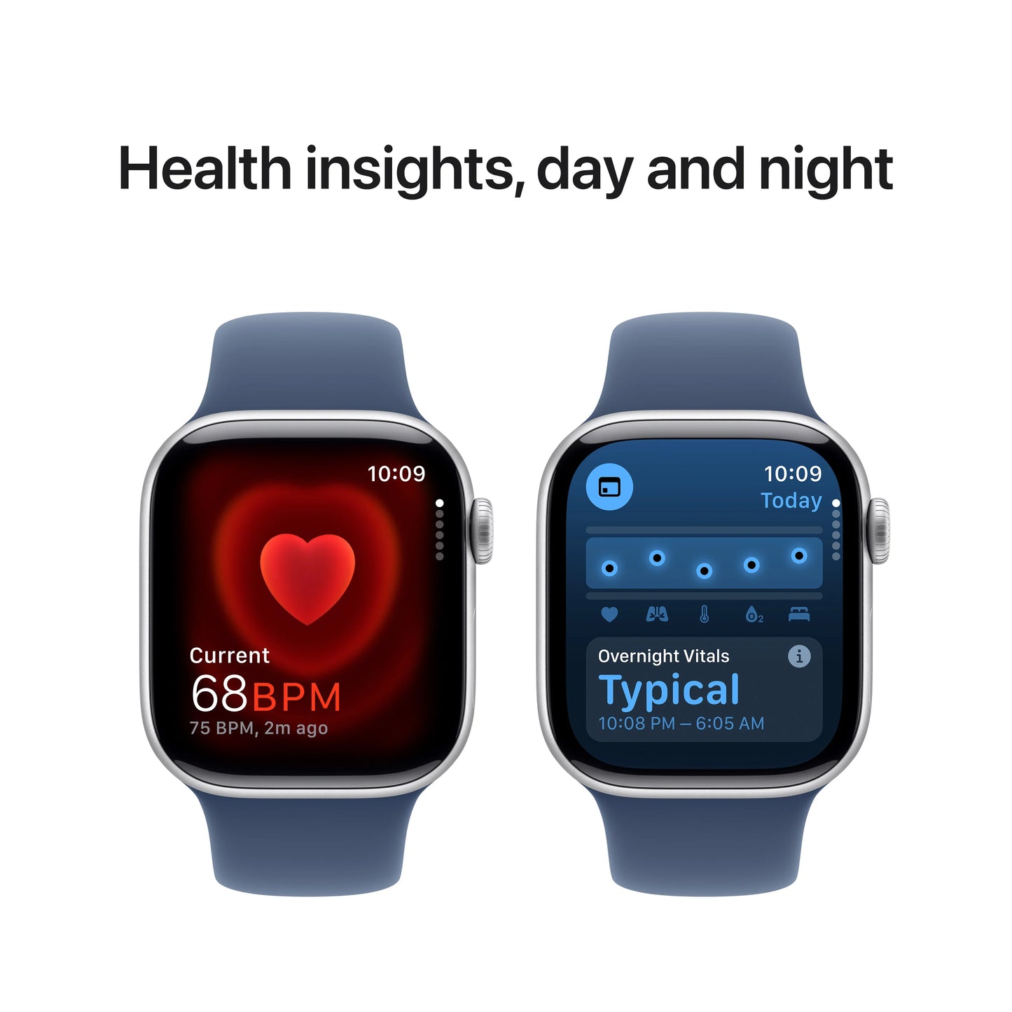 Apple Watch Series 10 GPS, 42mm Silver Aluminium Case, Denim Sport Band - M/L - iSTYLE RO