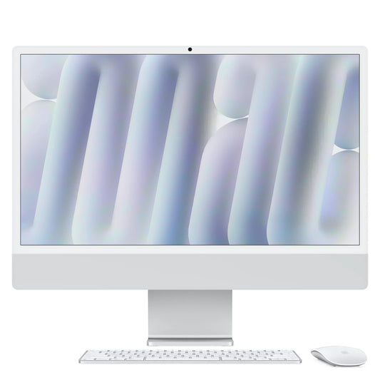 iMac 24" cu procesor Apple M4, 24", Retina 4.5K, 8 nuclee CPU si 8 nuclee GPU, 16GB, 256GB SSD, Argintiu - iSTYLE RO