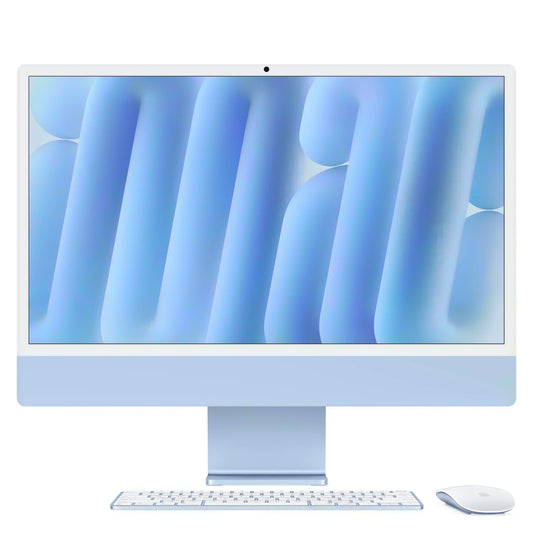 iMac 24" cu procesor Apple M4, 24", Retina 4.5K, 10 nuclee CPU si 10 nuclee GPU, 16GB, 256GB SSD, Albastru - iSTYLE RO