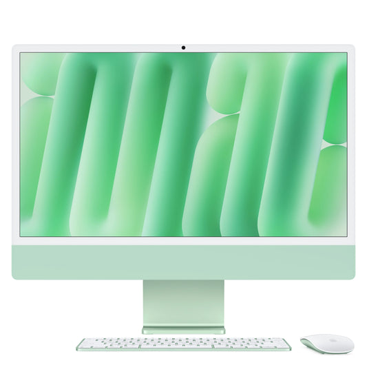 iMac 24" cu procesor Apple M4, 24", Retina 4.5K, 10 nuclee CPU si 10 nuclee GPU, 16GB, 256GB SSD, Verde - iSTYLE RO