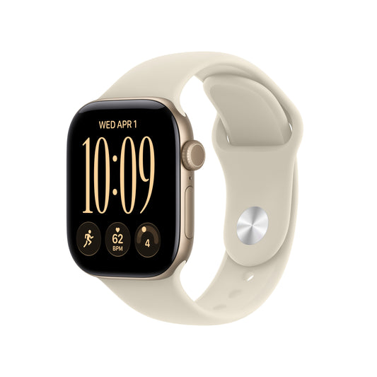 Apple Watch Series 12 GPS 42mm Light Gold Aluminium Case with Sand Sport Band - S/M - iSTYLE.ro