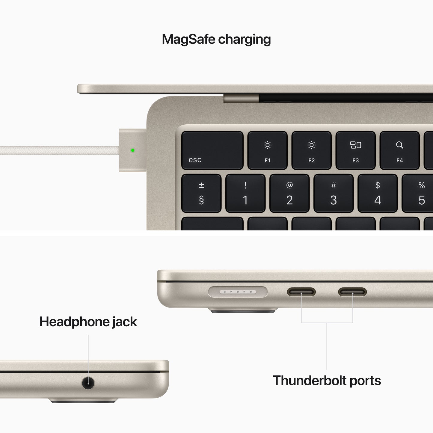 MacBook Air 13", procesor Apple M2, 8 nuclee CPU si 8 nuclee GPU, 16GB, 256GB, Starlight, INT KB - iSTYLE RO