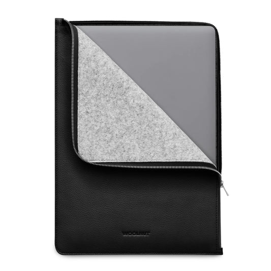 Husa de protectie Woolnut Folio pentru MacBook, 15", Piele, Negru