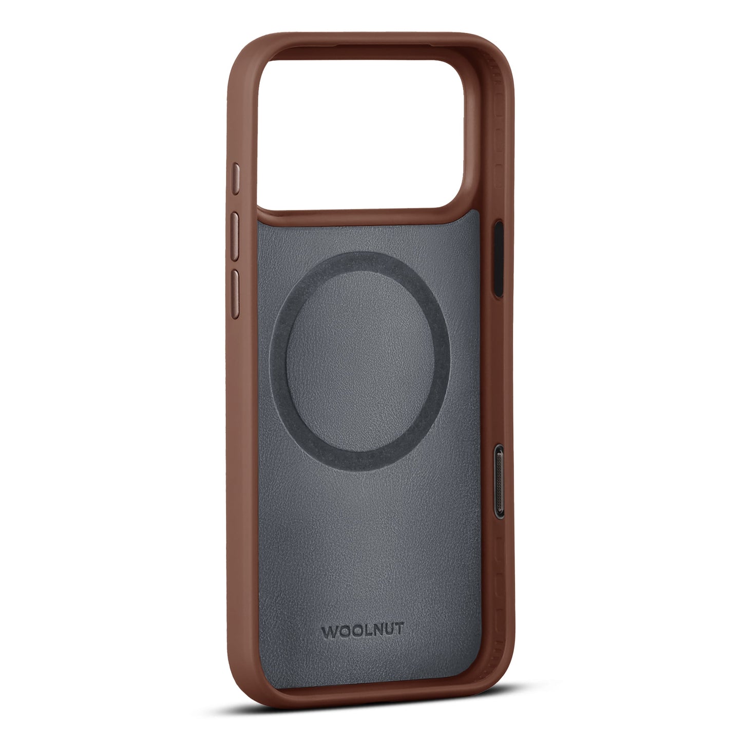 Husa de protectie Woolnut din piele pentru iPhone 17 Pro Max, Maro