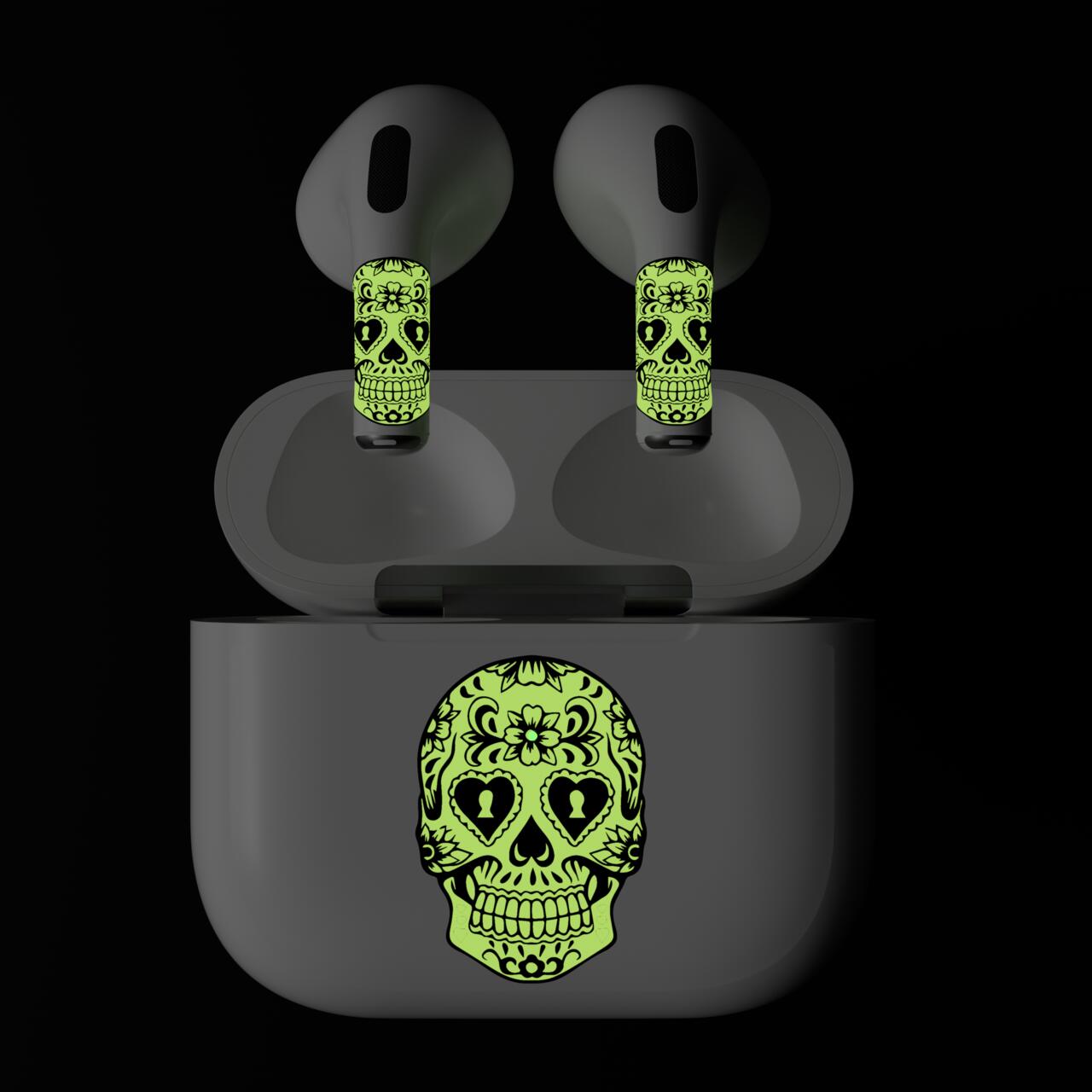 Skin NEXT ONE pentru AirPods 3rd Gen. - Craniu fosforescent - iSTYLE RO