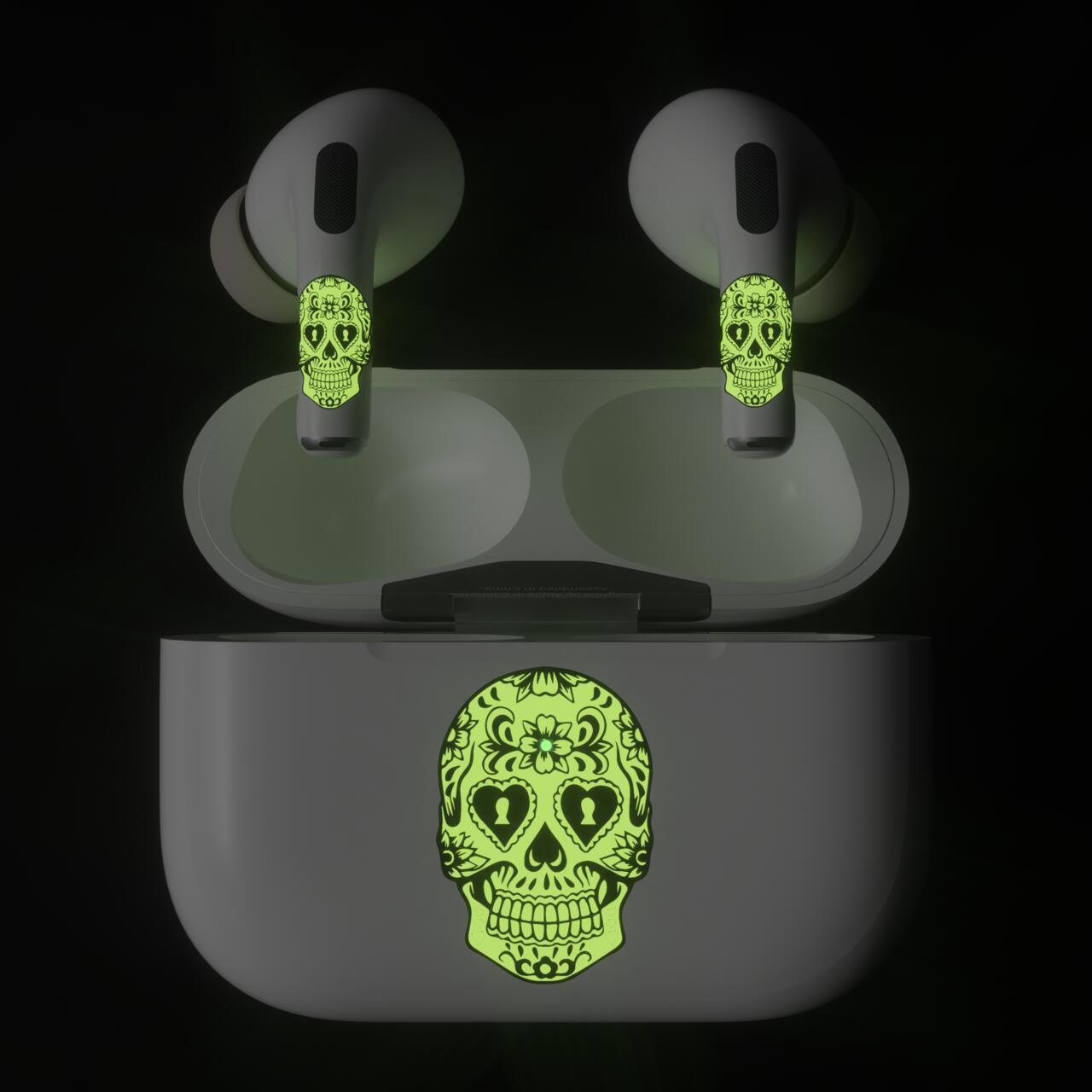 Skin NEXT ONE pentru AirPods Pro - Craniu fosforescent - iSTYLE RO