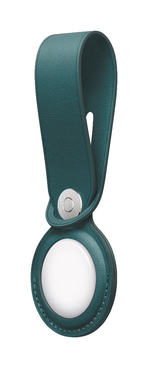 Breloc Apple pentru AirTag Leather Loop, Forest Green - iSTYLE RO