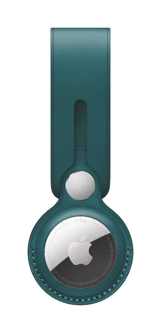Breloc Apple pentru AirTag Leather Loop, Forest Green - iSTYLE RO