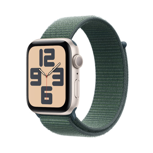 Resigilat: Apple Watch SE GPS, 44mm Starlight Aluminium Case, Lake Green Sport Loop - iSTYLE RO